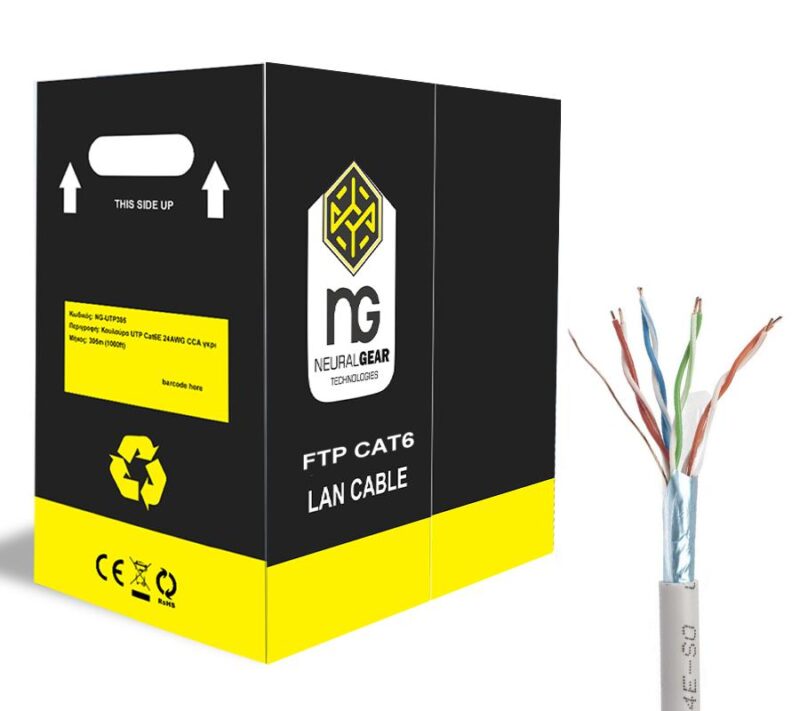 NG ΚΑΛΩΔΙΟ ΔΙΚΤΥΟΥ FTP ΓΚΡΙ CAT6 CCA 305m