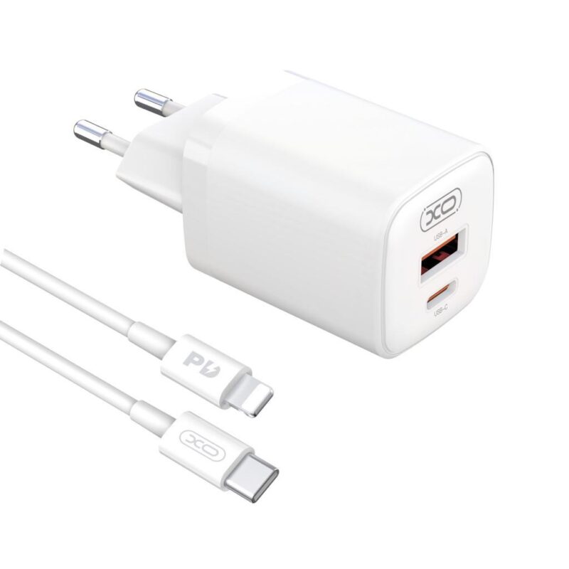 XO L96(EU) QUICK CHARGER (PD30W / USB QC18W) ΜΕ ΚΑΛΩΔΙΟ LIGHTNING