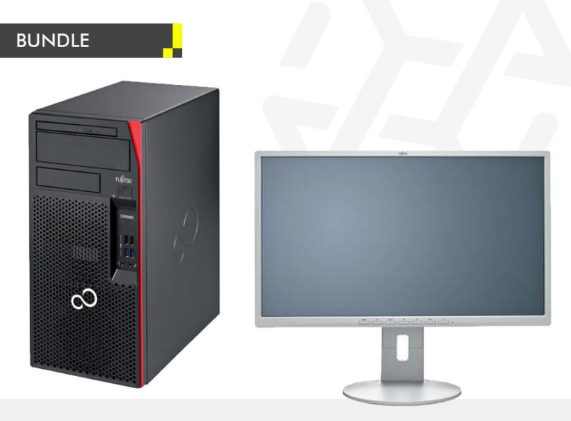 BUNDLE REF FUJITSU P558 TOWER, i3 9100 + REF ΟΘΟΝΗ FUJITSU B24-8 TE PRO, 24"