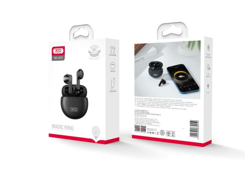 XO X13 MAGIC RING BLUETOOTH ΑΚΟΥΣΤΙΚΑ, TWS, ΜΑΥΡΟ