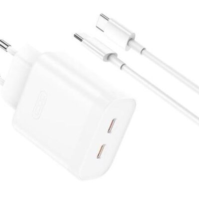 XO L105 ΦΟΡΤΙΣΤΗΣ, 35W, 2 ΘΥΡΕΣ PD, ΜΕ ΚΑΛΩΔΙΟ TYPE-C, ΛΕΥΚΟΣ (NB-Q190A)