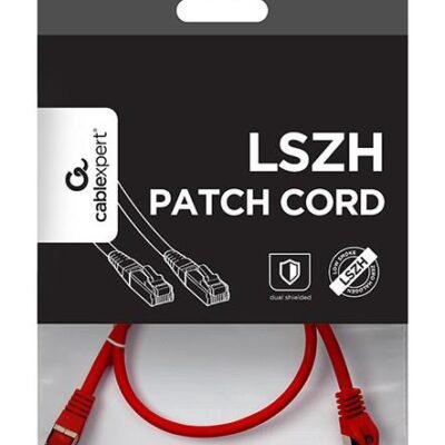 CABLEXPERT ΚΑΛΩΔΙΟ S/FTP CAT6A 0.5m, LSZH, ΚΟΚΚΙΝΟ