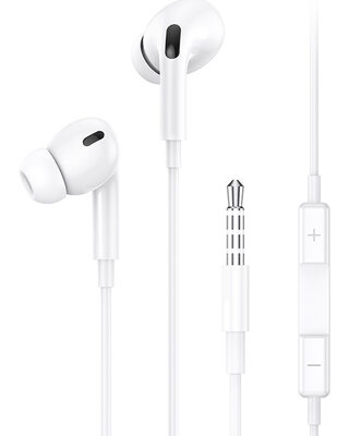 USAMS earphones με μικρόφωνο EP-41, 3.5mm σύνδεση, Φ10mm, 1.2m, λευκά