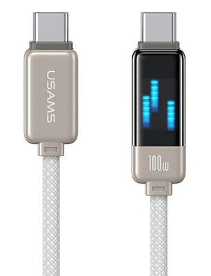 USAMS καλώδιο USB-C SJ744, 100W, 480Mbps, 1.2m, λευκό