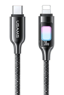 USAMS καλώδιο Lightning σε USB-C SJ749, 30W, 480Mbps, 1.2m, μαύρο