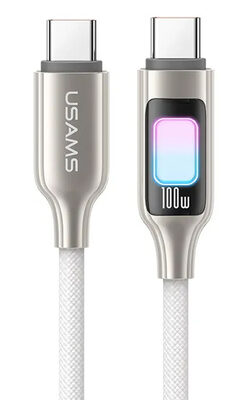 USAMS καλώδιο USB-C SJ750, 100W, 480Mbps, 1.2m, λευκό