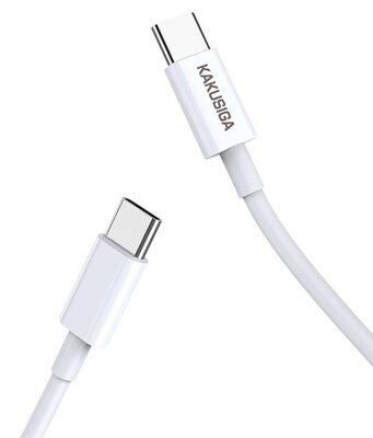 KAKUSIGA καλώδιο USB-C σε USB-C KSC-653, 100W, 480Mbps, 25cm, λευκό
