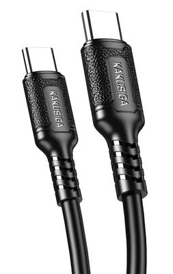 KAKUSIGA καλώδιο USB-C σε USB-C KSC-984, σιλικόνης, 60W, 480Mbps, 1m, μαύρο