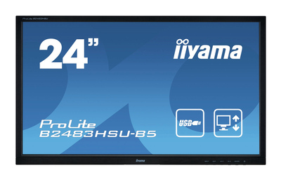 IIYAMA used οθόνη B2483HSU LED, 24" 1920x1080, VGA/DVI/DisplayPort, χωρίς βάση, Grade A