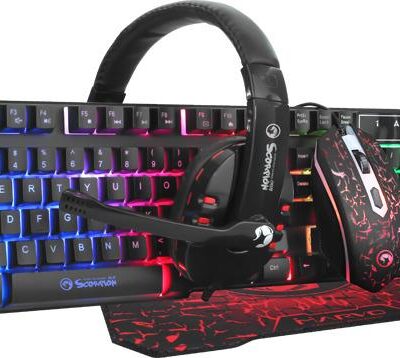 MARVO CM370 GAMING SET, ΠΛΗΚΤΡΟΛΟΓΙΟ+ΠΟΝΤΙΚΙ+MOUSEPAD+ΑΚΟΥΣΤΙΚΑ