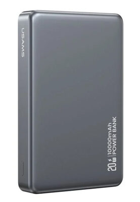 USAMS power bank CD242, magnetic wireless, USB-C έξοδος, 10000mAh, 20W, γκρι