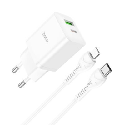 HOCO N28 FOUNDER ΦΟΡΤΙΣΤΗΣ PD20W+QC3.0 ΜΕ ΚΑΛΩΔΙΟ PD ΣΕ LIGHTNING, 2 ΘΥΡΕΣ