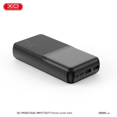 XO PR252 POWERBANK 20000MAH, ΜΑΥΡΟ