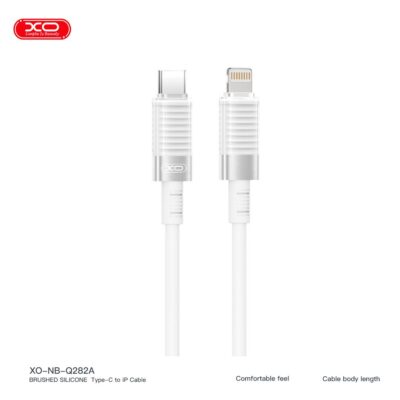 XO NB-Q282A ΚΑΛΩΔΙΟ ΣΙΛΙΚΟΝΗΣ TYPE-C ΣΕ LIGHTNING 30W, ΛΕΥΚΟ