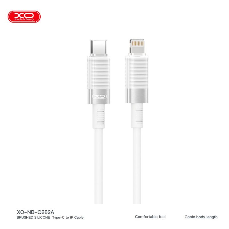 XO NB-Q282A ΚΑΛΩΔΙΟ ΣΙΛΙΚΟΝΗΣ TYPE-C ΣΕ LIGHTNING 30W, ΛΕΥΚΟ