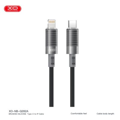 XO NB-Q282A ΚΑΛΩΔΙΟ ΣΙΛΙΚΟΝΗΣ TYPE-C ΣΕ LIGHTNING 30W, ΜΑΥΡΟ