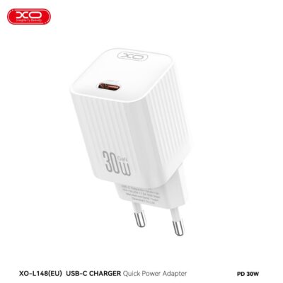 XO L148 ΦΟΡΤΙΣΤΗΣ PD30W, 1 ΘΥΡΑ TYPE-C, ΛΕΥΚΟΣ