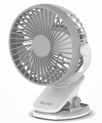 BRUNO ανεμιστήρας με κλίπ BRN-0230, επαναφορτιζόμενος, λευκός/γκρι