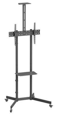 BRATECK βάση δαπέδου τηλεόρασης T1042T, 37-70" έως 45kg, με ράφια & ροδάκια