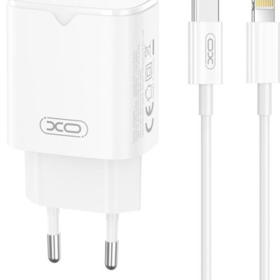 XO L131 ΦΟΡΤΙΣΤΗΣ PD30W, 1 ΘΥΡΑ, ΜΕ ΚΑΛΩΔΙΟ TYPE-C ΣΕ LIGHTNING, ΛΕΥΚΟ