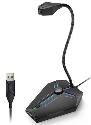 CMTECK επιτραπέζιο μικρόφωνο G006Plus με εύκαμπτο βραχίονα, omnidirectional, USB, μαύρο