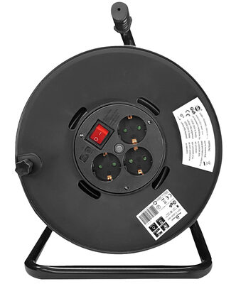 POWERTECH μπαλαντέζα με βάση PT-899, 3x schuko, 16A, 25m, μαύρη
