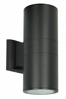 POWERTECH φωτιστικό τοίχου HLL-0190 για 2x GU10 λάμπες, μεταλλικό, IP65, μαύρο