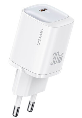 USAMS φορτιστής τοίχου US-CC251, USB-C, 30W, GaN, λευκός