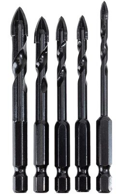 DELI σετ τρυπάνια DH-CZZ005-ED2 για γυαλί, 40Cr YG6X, 4/5/6/8/10mm, εξάγωνο, 5τμχ