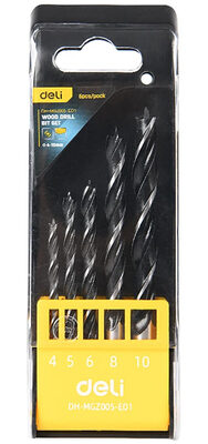DELI σετ τρυπάνια DH-MGZ005-ED1 για ξύλο, 4-10mm, 5τμχ