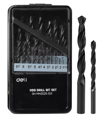 DELI σετ τρυπάνια DH-MHZ025-ED1 για σίδηρο HSS, 1-13mm, DIN 338, 25τμχ