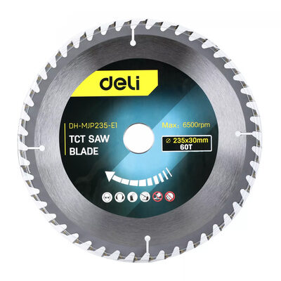 DELI δίσκος κοπής ξύλου DH-MJP235-E1, 60 δόντια, 235mm, 6500rpm