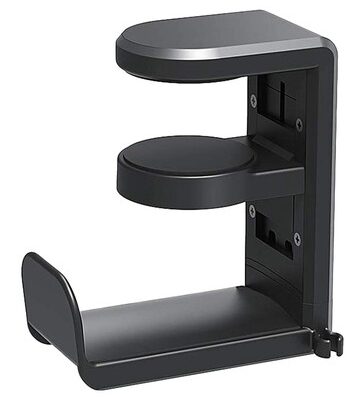 POWERTECH βάση ακουστικών γραφείου PT-1495, περιστρεφόμενη, μαύρη