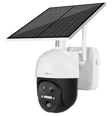 POWERTECH smart ηλιακή κάμερα PT-1497, dual lens, 3MP, 4G, PTZ, SD, IP65