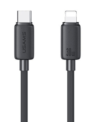 USAMS καλώδιο Lightning σε USB-C US-SJ692, 30W, 480Mbps, 1m, μαύρο
