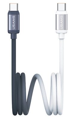 USAMS καλώδιο USB-C SJ756, 60W, 480Mbps, 1.2m, μαύρο/λευκό