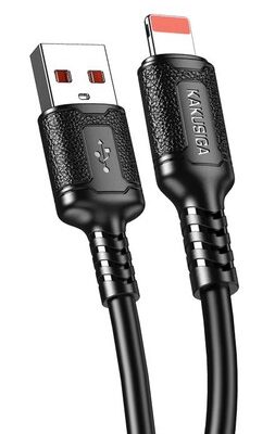 KAKUSIGA καλώδιο Lightning σε USB KSC-984, σιλικόνης, 3Α, 480Mbps, 1m, μαύρο