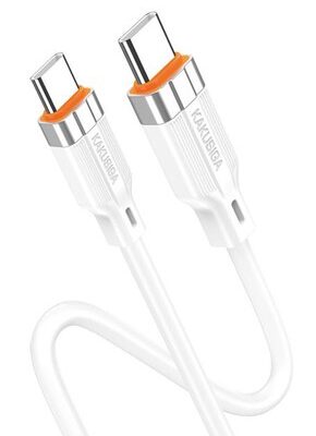 KAKUSIGA καλώδιο USB-C σε USB-C KSC-995, σιλικόνης, 100W, 480Mbps, 1m, λευκό