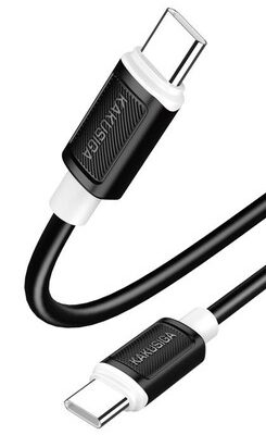 KAKUSIGA καλώδιο USB-C σε USB-C KSC-998, σιλικόνης, 100W, 480Mbps, 1m, μαύρο