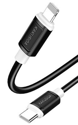 KAKUSIGA καλώδιο Lightning σε USB-C KSC-998, σιλικόνης, 30W, 480Mbps, 1m, μαύρο