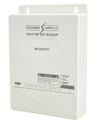 FOLKSAFE τροφοδοτικό συστημάτων CCTV FS-DC121608W, 16 εξόδων, 12V/8A, αδιάβροχο IP65