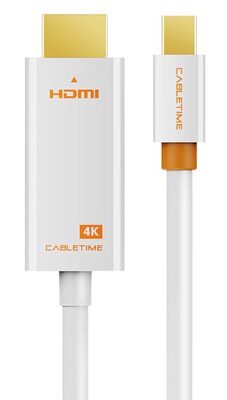 CABLETIME καλώδιο mini DisplayPort σε HDMI CT-AV588-03G4K, 4K/30Hz, 1m, λευκό