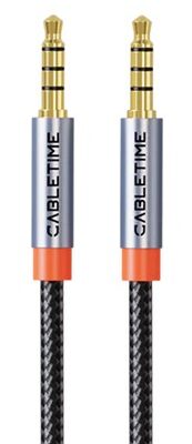 CABLETIME καλώδιο ήχου 3.5mm CT-AM35M, gold plated, 1.5m, μαύρο