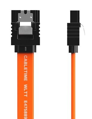 CABLETIME καλώδιο SATA III CT-SATA3, 6Gbps, 0.50m, πορτοκαλί