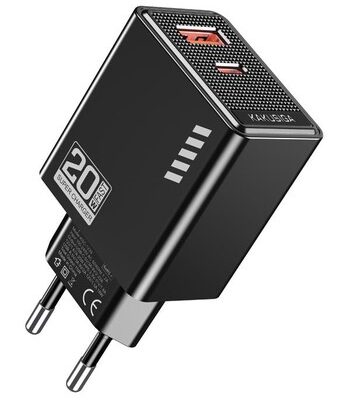 KAKUSIGA φορτιστής τοίχου KSC-1239, USB & USB-C, 20W, μαύρος