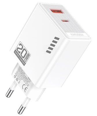 KAKUSIGA φορτιστής τοίχου KSC-1239, USB & USB-C, 20W, λευκός