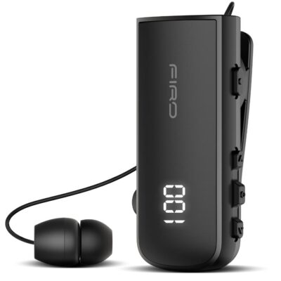 FIRO H16J BUSINESS BLUETOOTH RETRACTABLE EARPHONE ΜΕ ΟΘΟΝΗ, ΜΑΥΡΟ