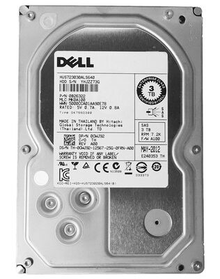 DELL used SAS HDD CWJ92, 3TB, 7.2K, 3.5", 6G, με tray