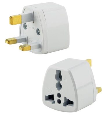 POWERTECH αντάπτορας ρεύματος PT-1545, UK/Universal, ατσάλι, λευκός