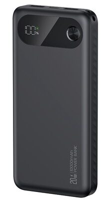 USAMS power bank CD249 με οθόνη, 3x θύρες εξόδου, 10000mAh, PD20W, μαύρο